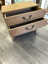 BROWN WOOD 2 DRAWER NIGHTSTAND