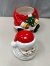 CERAMIC SANTA LIDDED JAR