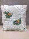 GREEN BIRDS CREAM PILLOW