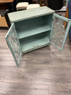 GREEN WOOD GLASS CABINET