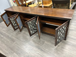 9FT TRIPLE CABINET CREDENZA W/MIRRORED FRONT