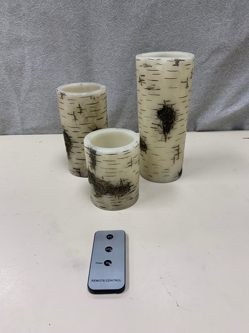 3 FAUX LOG DESIGN CANDLES