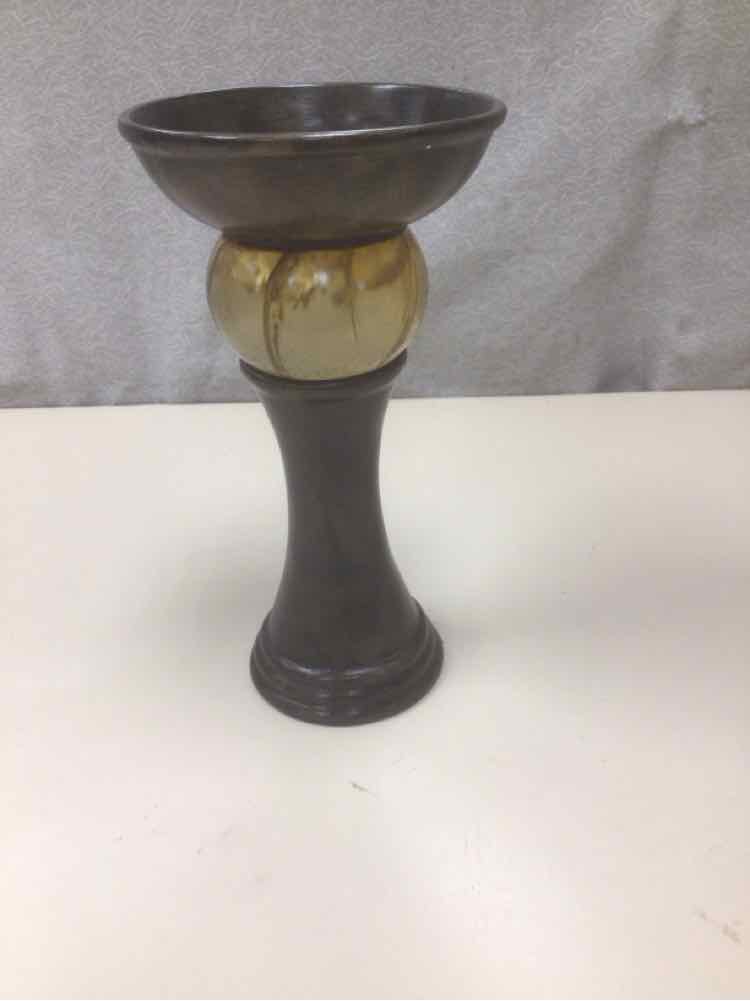 SMALL BROWN CANDLE HOLDER