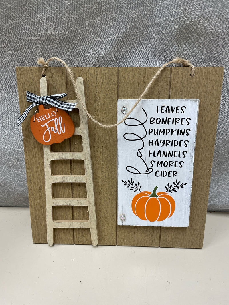 "HELLO FALL" WOOD HANGING