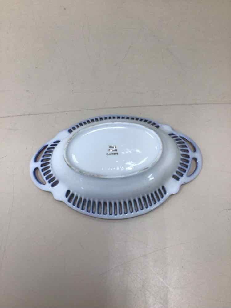 BLUE/GOLD FLORAL SOAP DISH