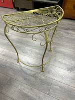 YELLOW METAL CRESCENT SIDE TABLE