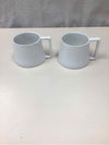 2 WHITE SPECKLED MUGS