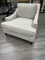 GREY WHITE PATTERN ARMCHAIR