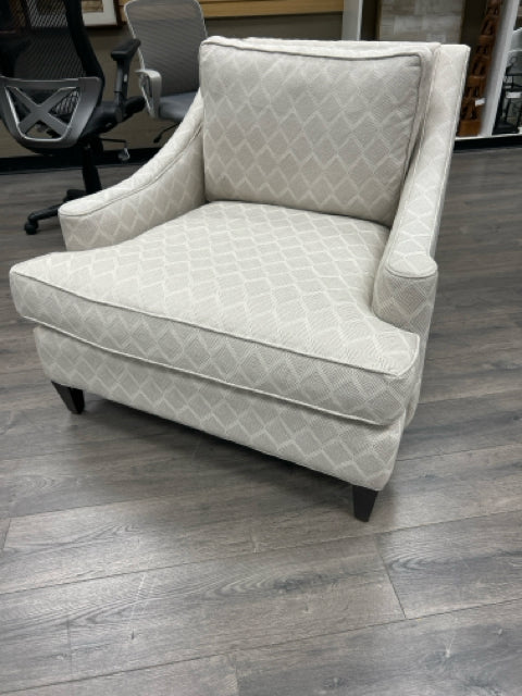 GREY WHITE PATTERN ARMCHAIR