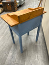 PINE BLUE PAINTED SIDE TABLE W/DRAWER