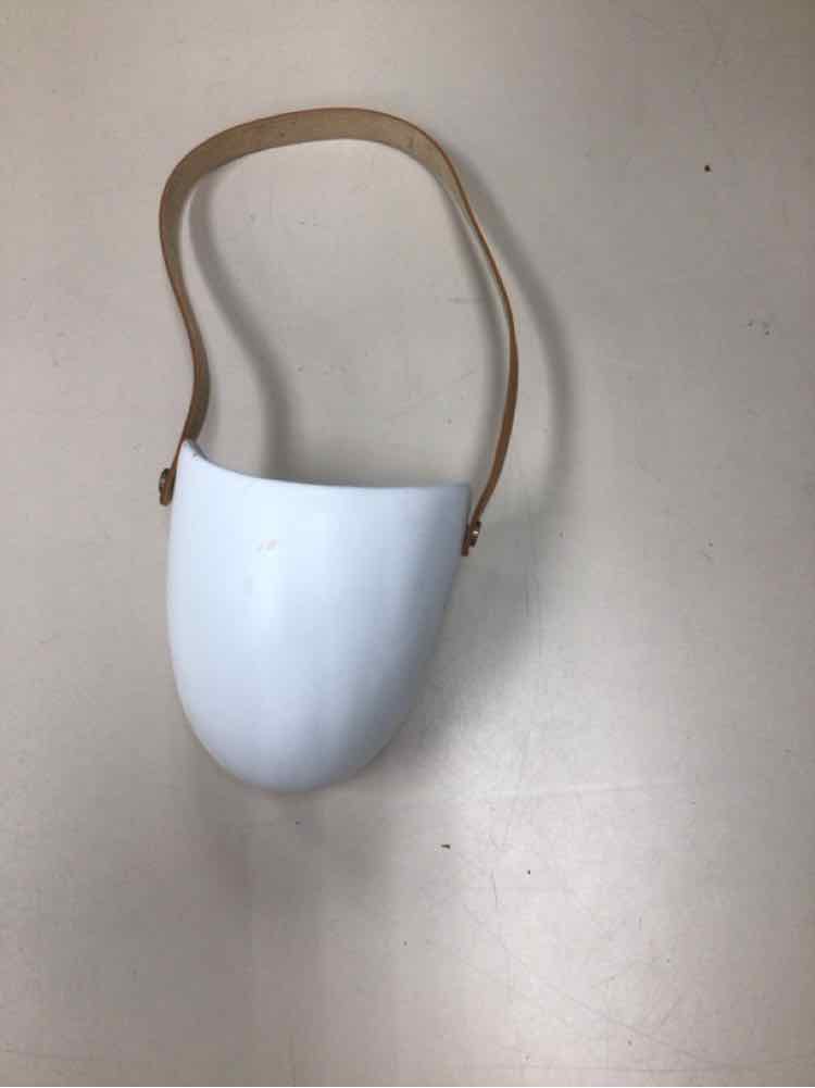 WHITE CERAMIC HANGING PLANTER