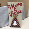"MERRY & BRIGHT" HANGING WOOD SIGN