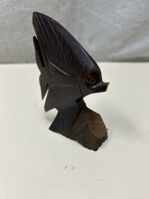 WOOD CARVED FISH STATUE