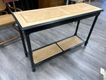 CANE DESIGN NATURAL/BLACK SOFA TABLE