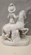WOMAN RIDING HORSE SCULPTURE