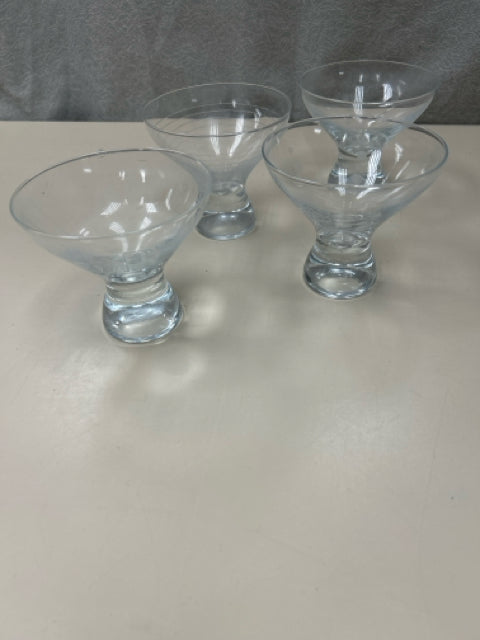 4 SHORT PATTERNED MARTINI GLASSES