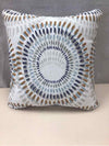 WHITE/BLUE/GOLD BURST PATTERN PILLOW