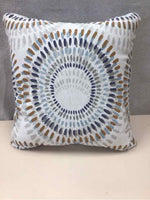 WHITE/BLUE/GOLD BURST PATTERN PILLOW