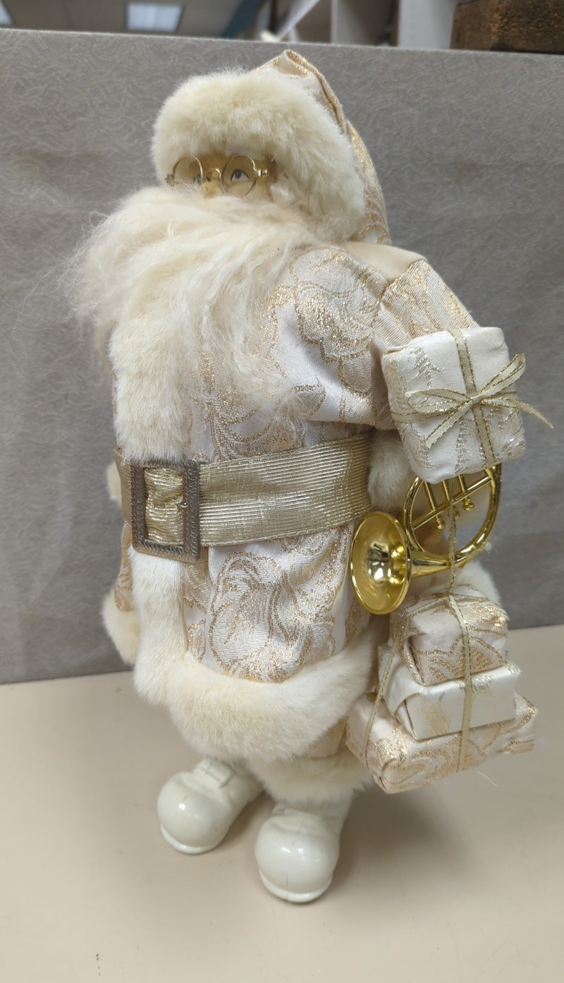 WHITE/GOLD SANTA W/INSTRUMENT