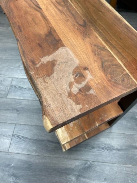 LIVE EDGE WOOD/METAL SHELF