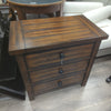 3 DRAWER BROWN WOOD NIGHTSTAND