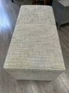 BLUE WHITE STRIPE UPHOL OTTOMAN