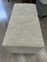 BLUE WHITE STRIPE UPHOL OTTOMAN