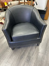 BLACK/GOLD RIVETED ARMCHAIR