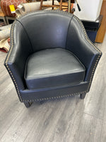 BLACK/GOLD RIVETED ARMCHAIR