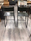 2 GREEN WOOD/METAL COUNTER STOOLS