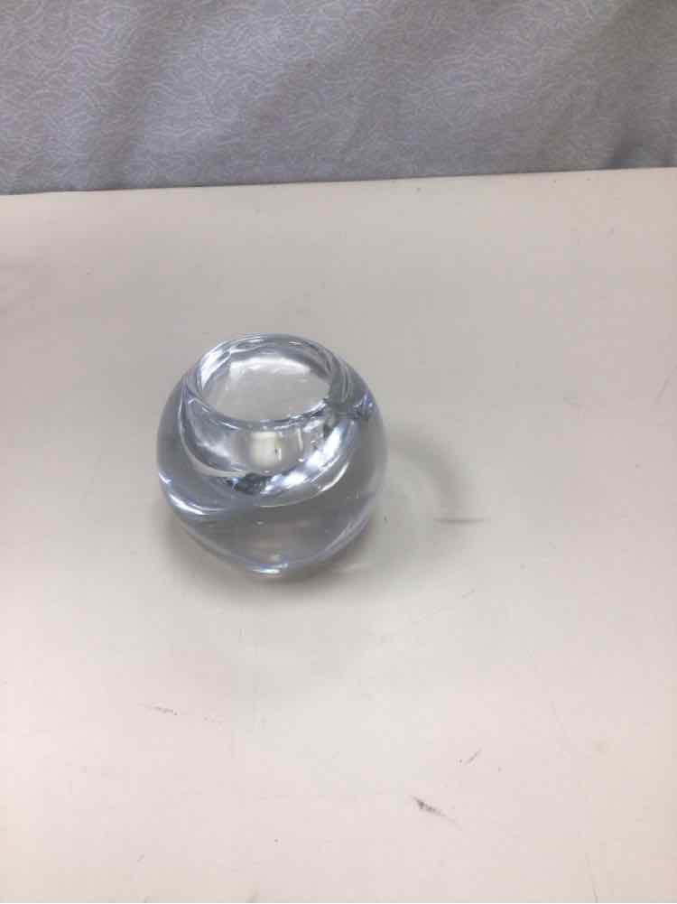 CLEAR SPHERE CANDLE HOLDER