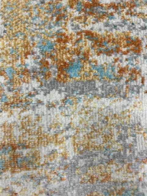 BLUE YELLOW ABSTRACT RUG