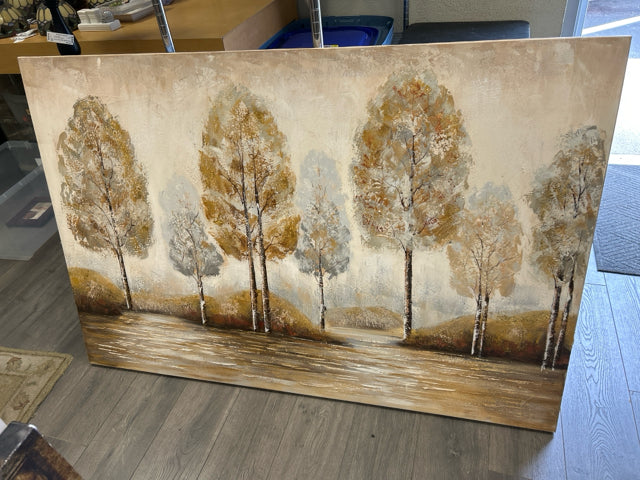 GOLD TAN TREES CANVAS