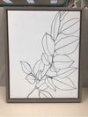 LEAF ON CANVAS GRAY FRAME