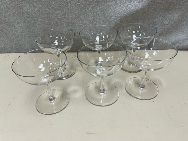 6 CLEAR COUPE GLASSES