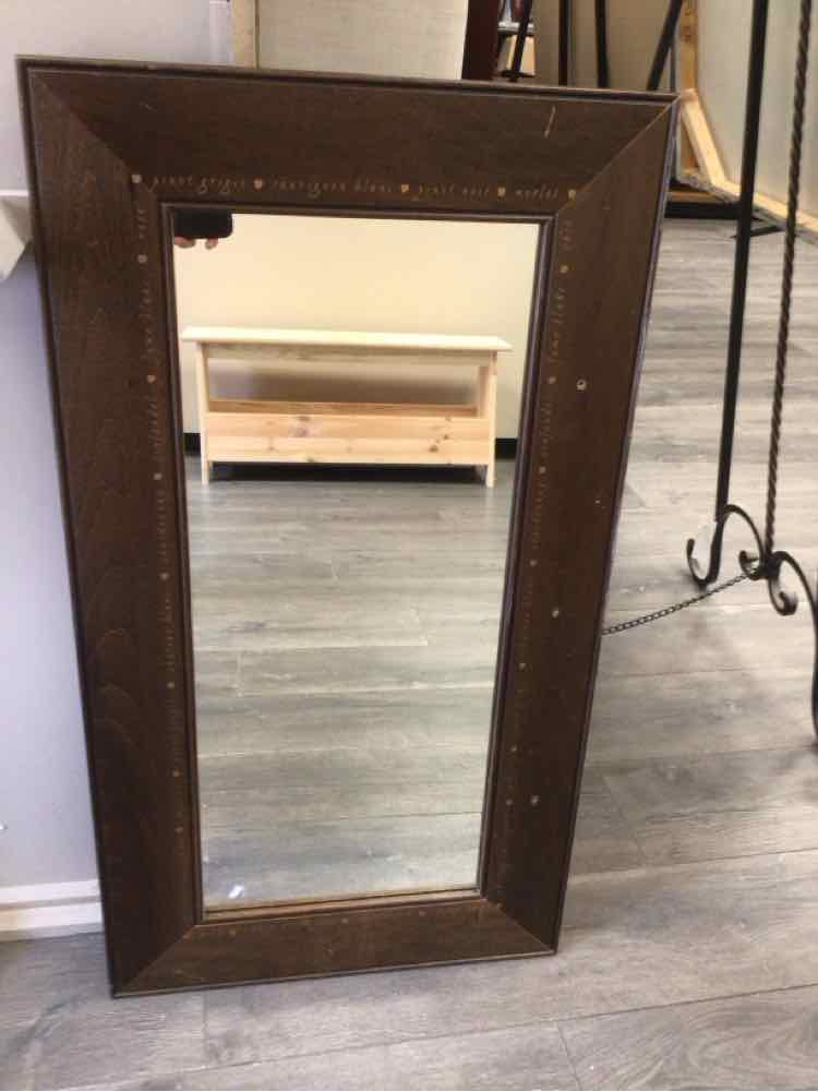 WOOD FRAME WALL MIRROR