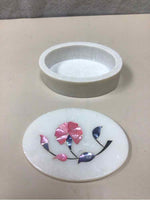 FLORAL STONE LIDDED CONT