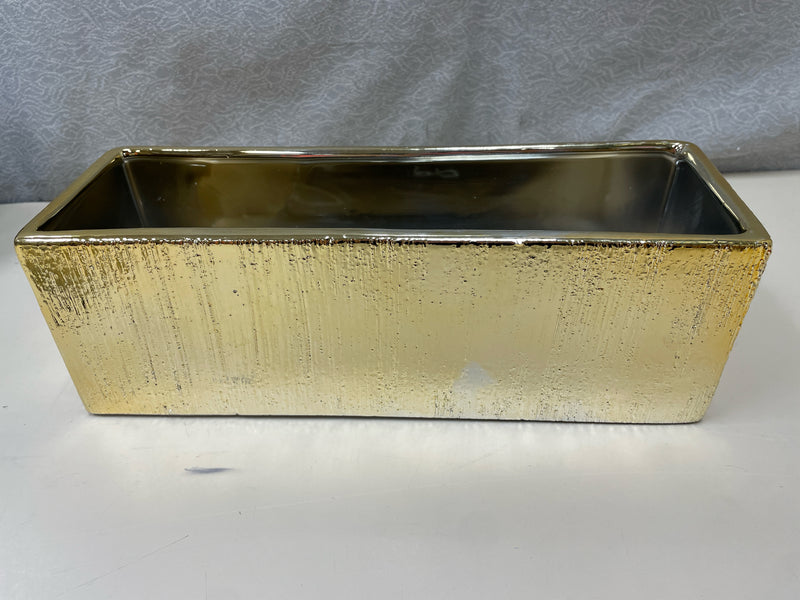 GOLD CERAMIC PLANT BOX