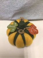 ORANGE/GREEN FABRIC PUMPKIN
