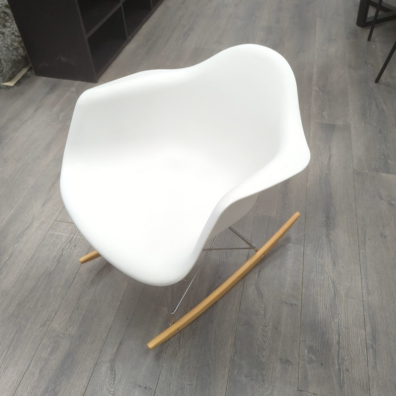 WHITE EAMES CHAIR ROCKER