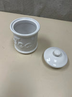 WHITE CERAMIC "TEA" CONTAINER