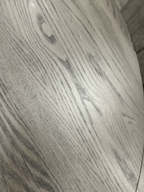 ROUND GREY WOOD COFFEE TABLE