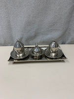 SILVER HAMMERED TURKISH COFFEE SET