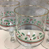 4 HOLLY THEME STEMWARE GLASSES