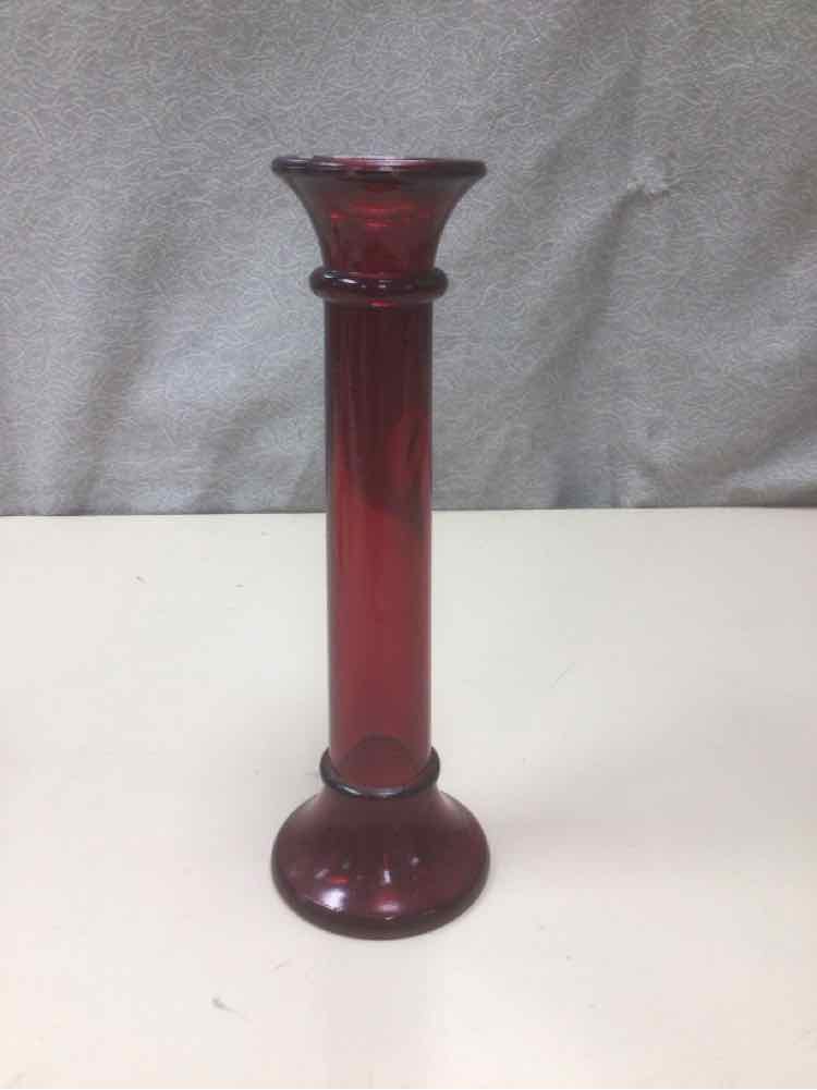 RED GLASS CANDLE STAND