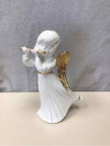 WHITE/GOLD ANGEL W/INSTRUMENT