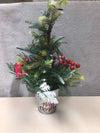 XMAS TREE IN BUCKET W/LIGHTS