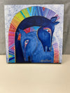 MULTI-COLOR HORSES ON CANVAS