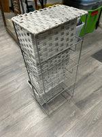 GREY 4 DRAWER  WEAVE CUBBY