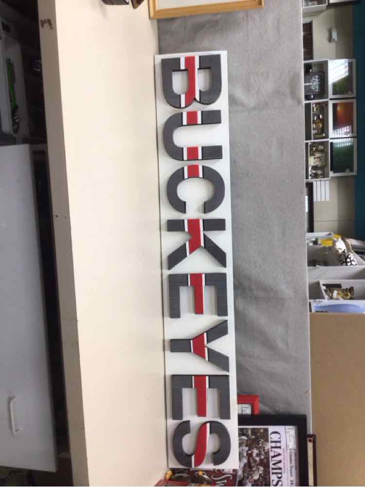"BUCKEYES" WOOD SIGN